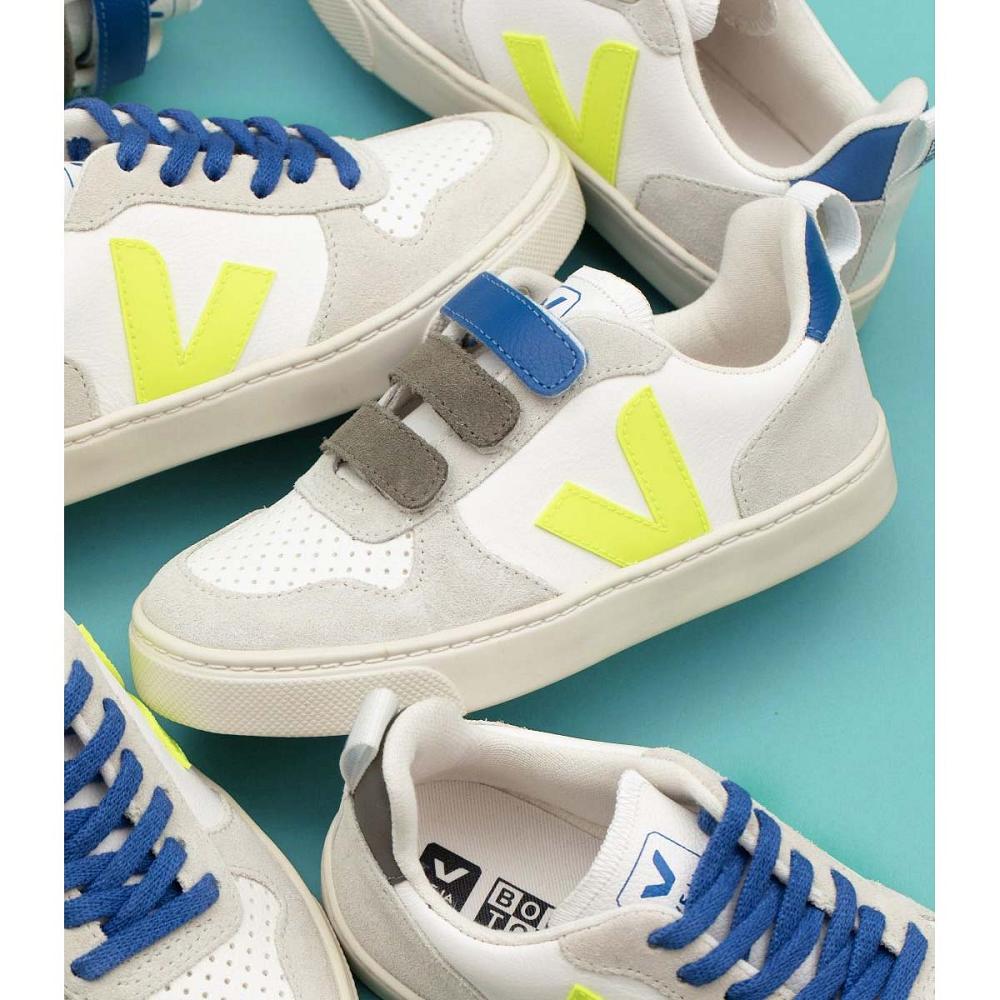 Pantofi Copii Veja V-12 BONTON White/Blue | RO 753FDN